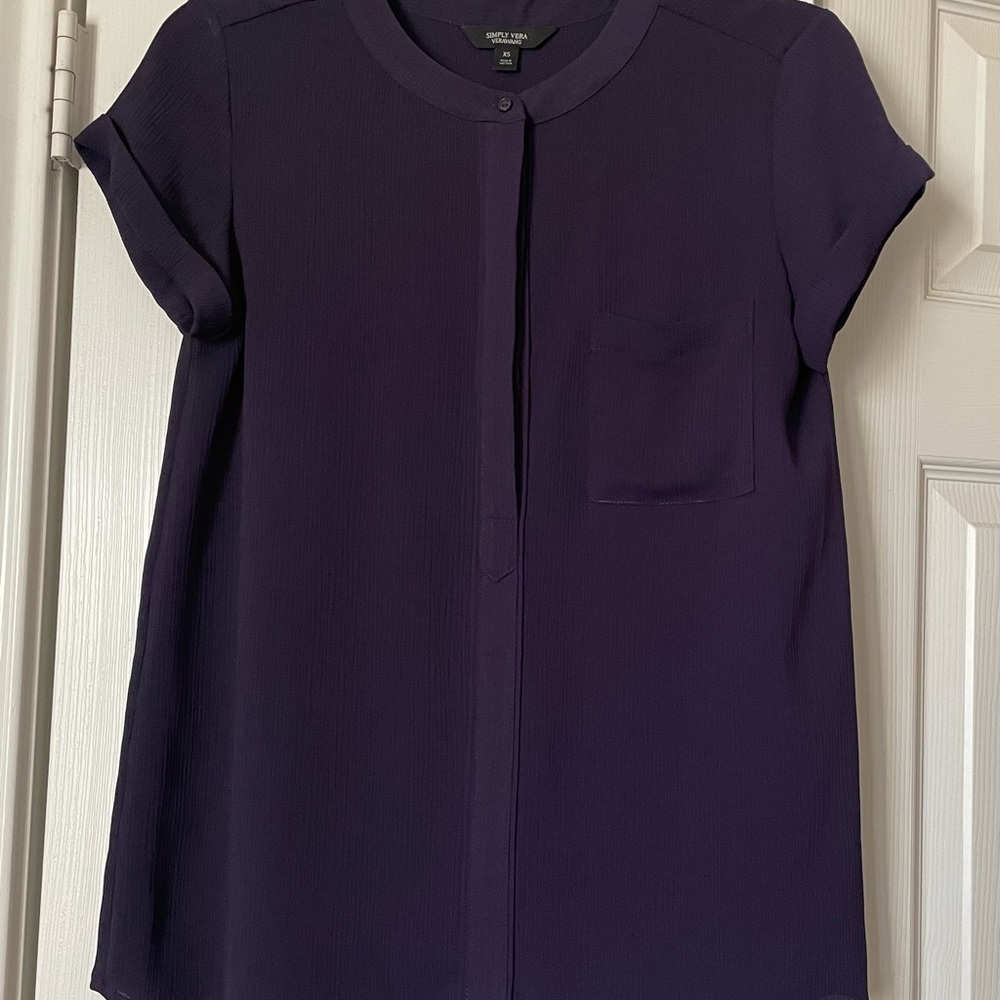 Vera Wang Women’s Purple Sleeveless Blouse Sz XS